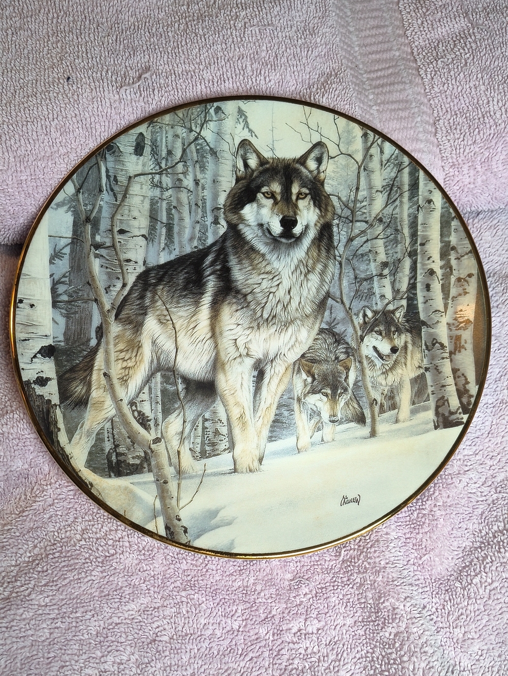 "A Second Glance" Year Of The Wolf  Round Wall Plate